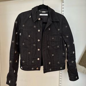 Givenchy star studded black denim jacket, size 36
